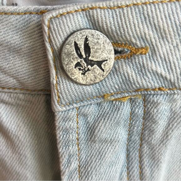 NWT One Teaspoon Brando Denim Mini Skirt Womens 32 11/12 Lightwash Barely Blue - Picture 7 of 15